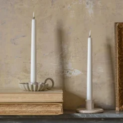 Set of Two LED Taper Candles White