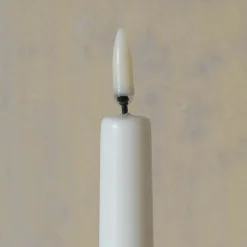 Set of Two LED Taper Candles White