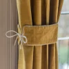 Set of Two Mustard Velvet Curtain Tie Backs