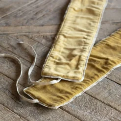 Set of Two Mustard Velvet Curtain Tie Backs