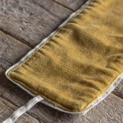 Set of Two Mustard Velvet Curtain Tie Backs