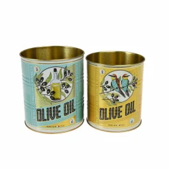 Set of Two Olive Oil Tins