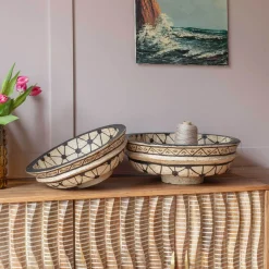 Set of Two Papier Mache Bowls
