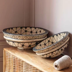Set of Two Papier Mache Bowls