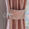 Set of Two Rose Velvet Curtain Tie Backs