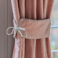 Set of Two Rose Velvet Curtain Tie Backs