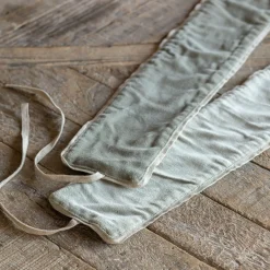 Set of Two Sage Green Velvet Curtain Tie Backs