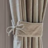 Set of Two Sand Velvet Curtain Tie Backs