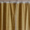 Set of Two Short Mustard Velvet Curtains
