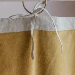 Set of Two Short Mustard Velvet Curtains