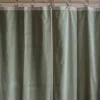 Set of Two Short Sage Green Velvet Curtains