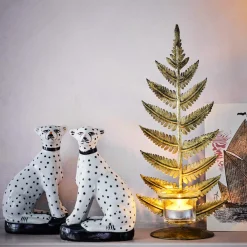 Set of Two Sitting Leopards
