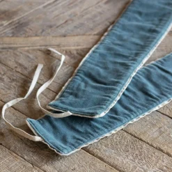 Set of Two Smoke Blue Velvet Curtain Tie Backs
