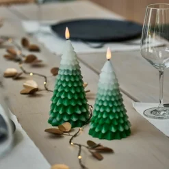 Set of Two Winter Tree LED Candles