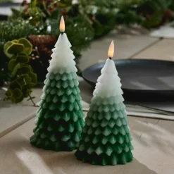 Set of Two Winter Tree LED Candles