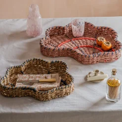 Set of Two Woven Shell Trays