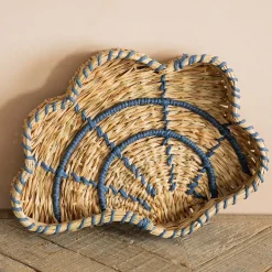 Set of Two Woven Shell Trays
