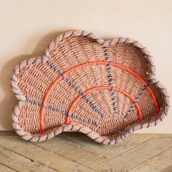 Set of Two Woven Shell Trays