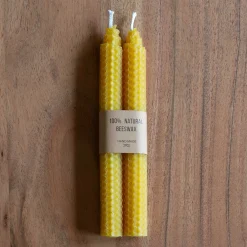 Set of Two Yellow Beeswax Candles