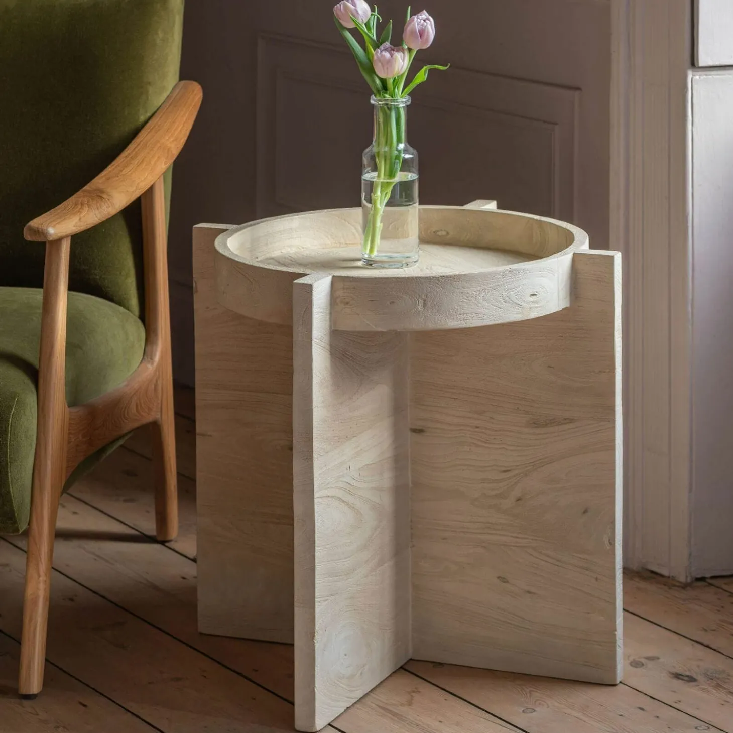 Seth Round Tray Top Side Table