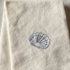 Shell Embroidered Cotton Napkin