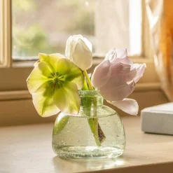 Short Rustic Glass Posy Vase
