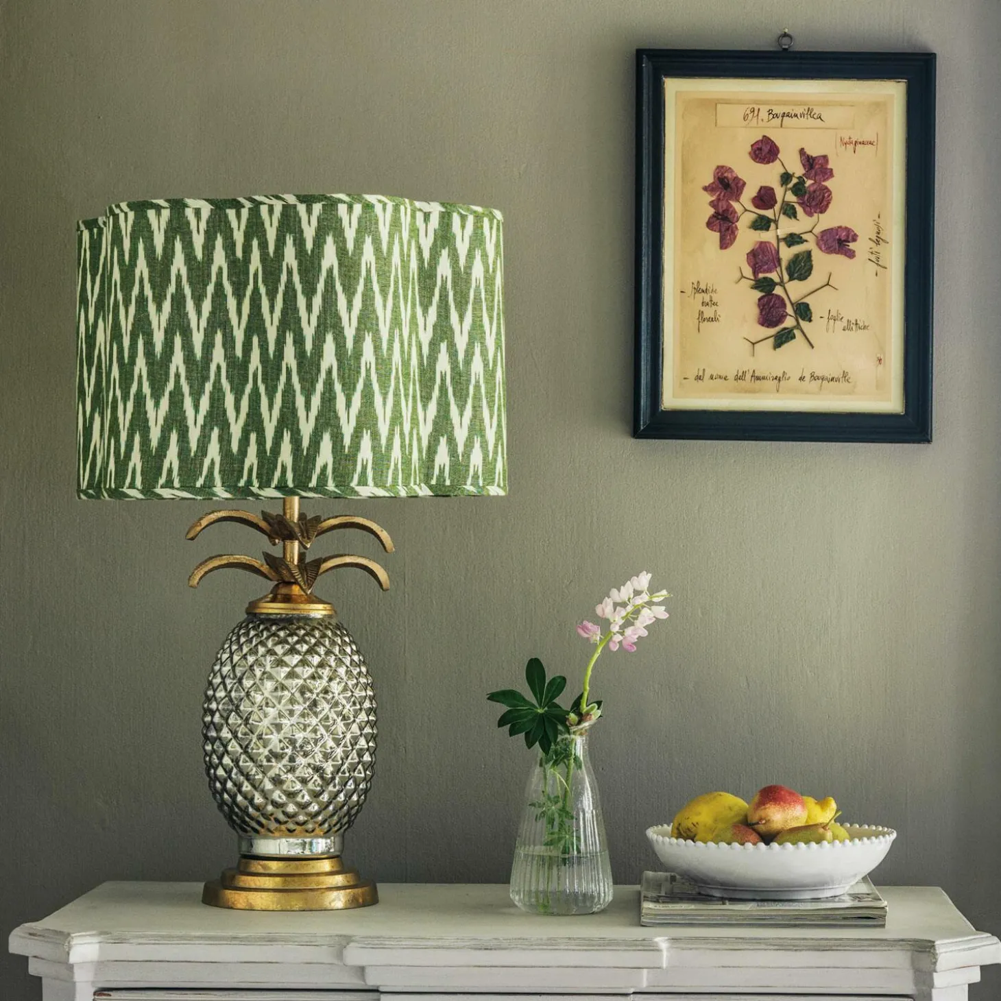 Silver and Gold Pineapple Lamp