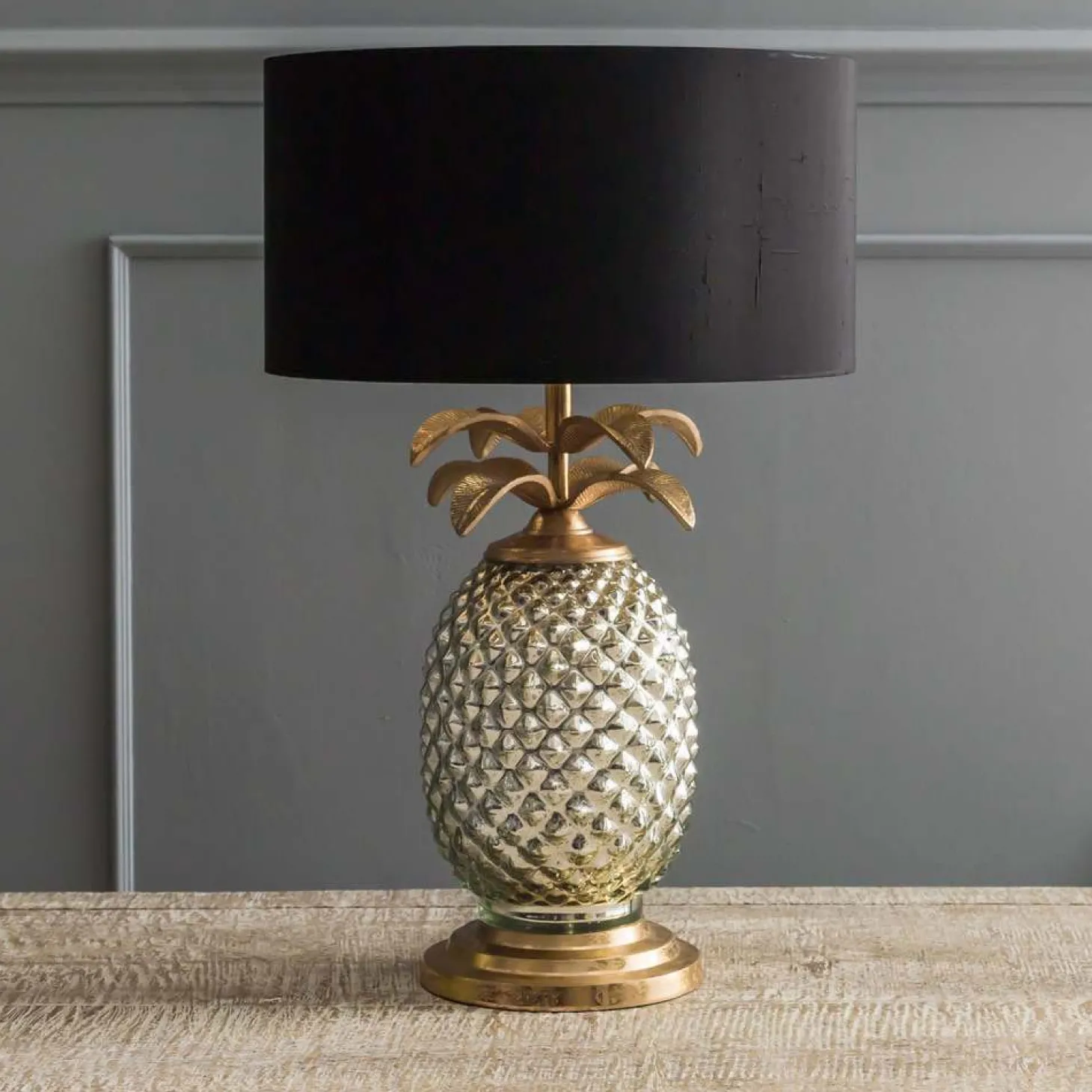 Silver and Gold Pineapple Lamp
