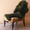 Single Moss Green Sheepskin