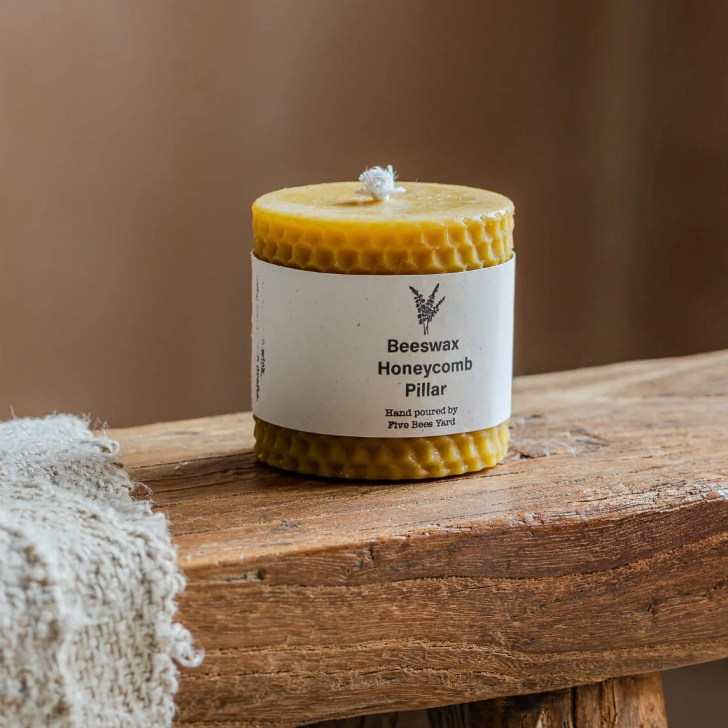 Small Beeswax Pillar Candle