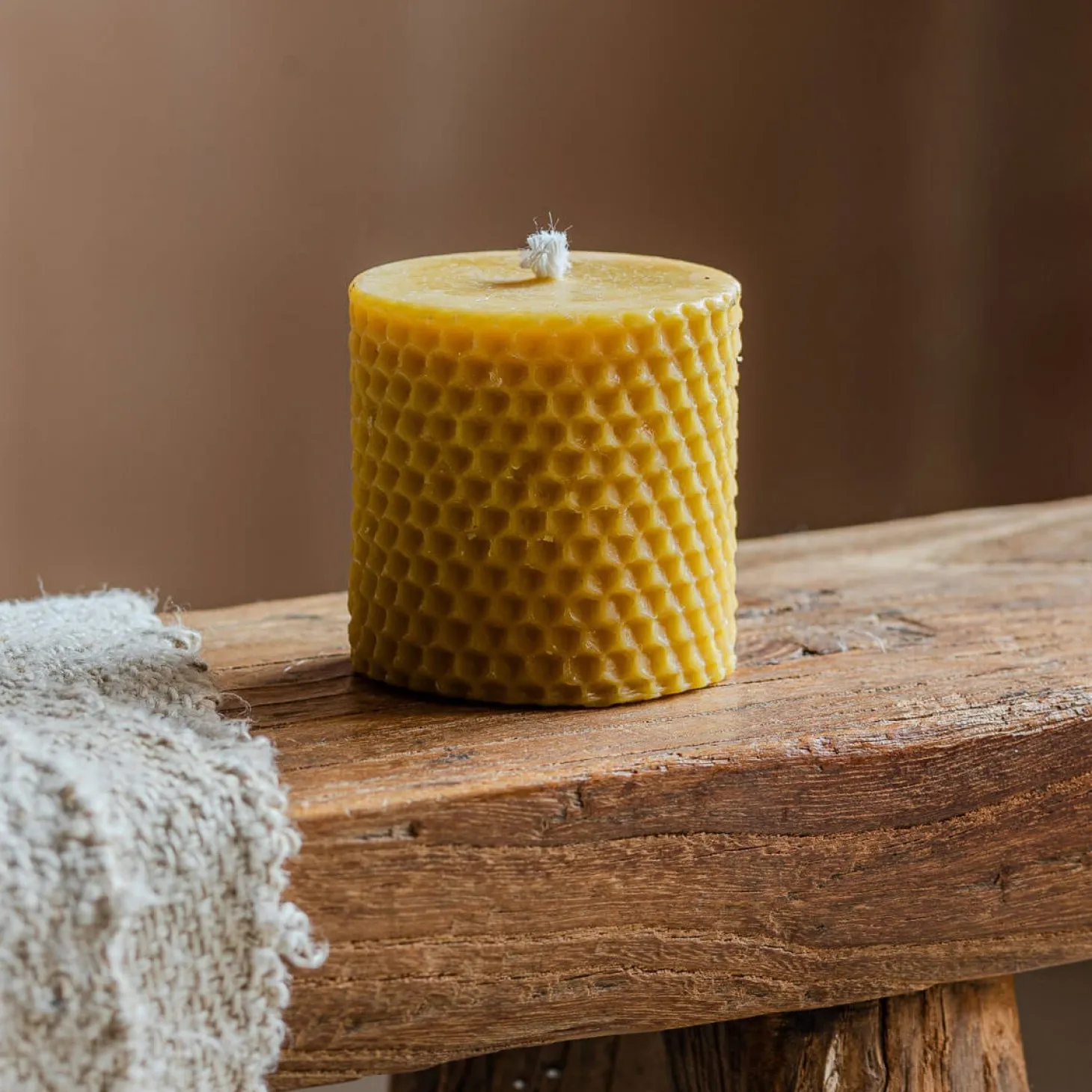 Small Beeswax Pillar Candle