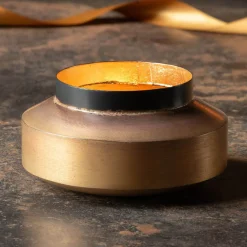 Small Brass and Gold Urn Tea Light Holder