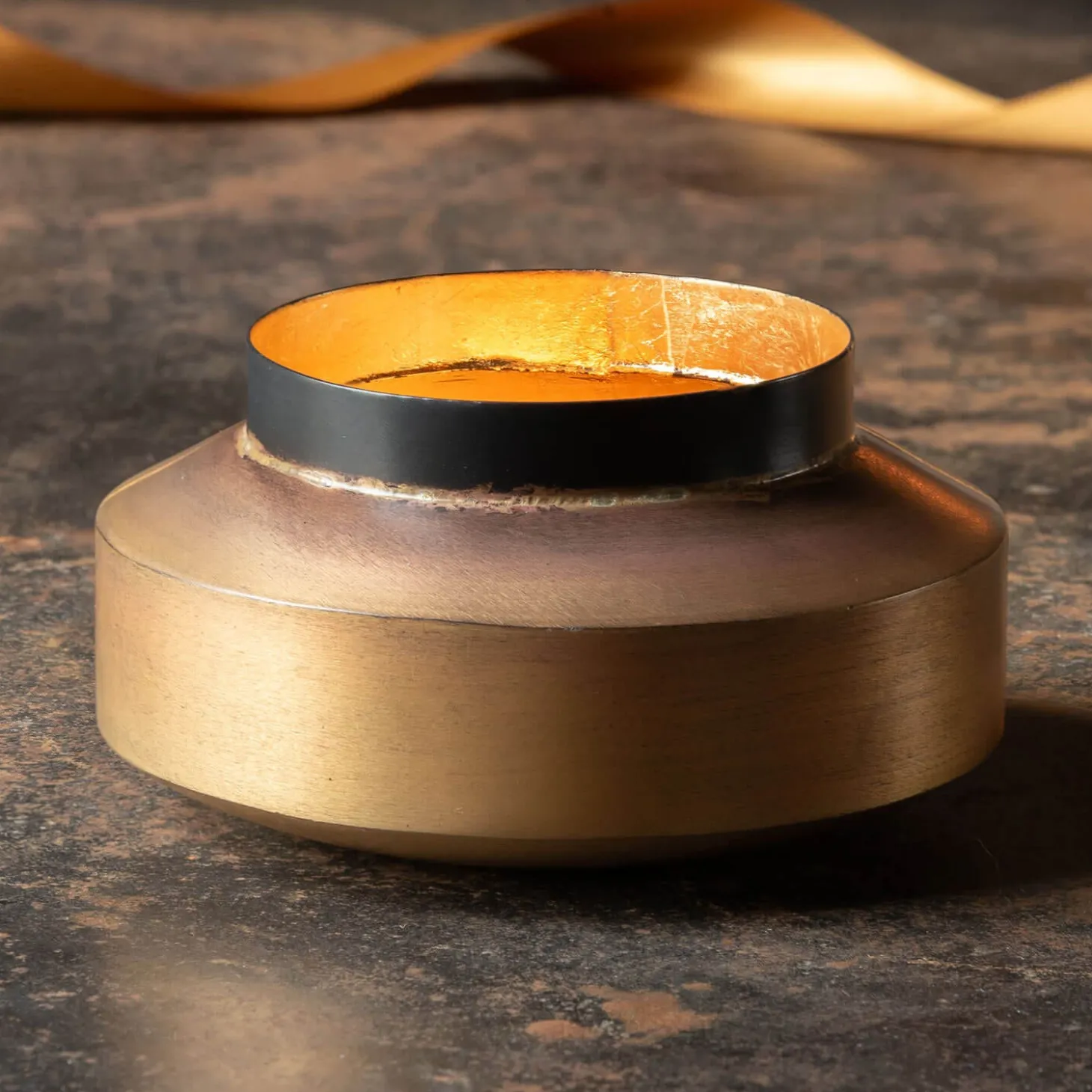Small Brass and Gold Urn Tea Light Holder