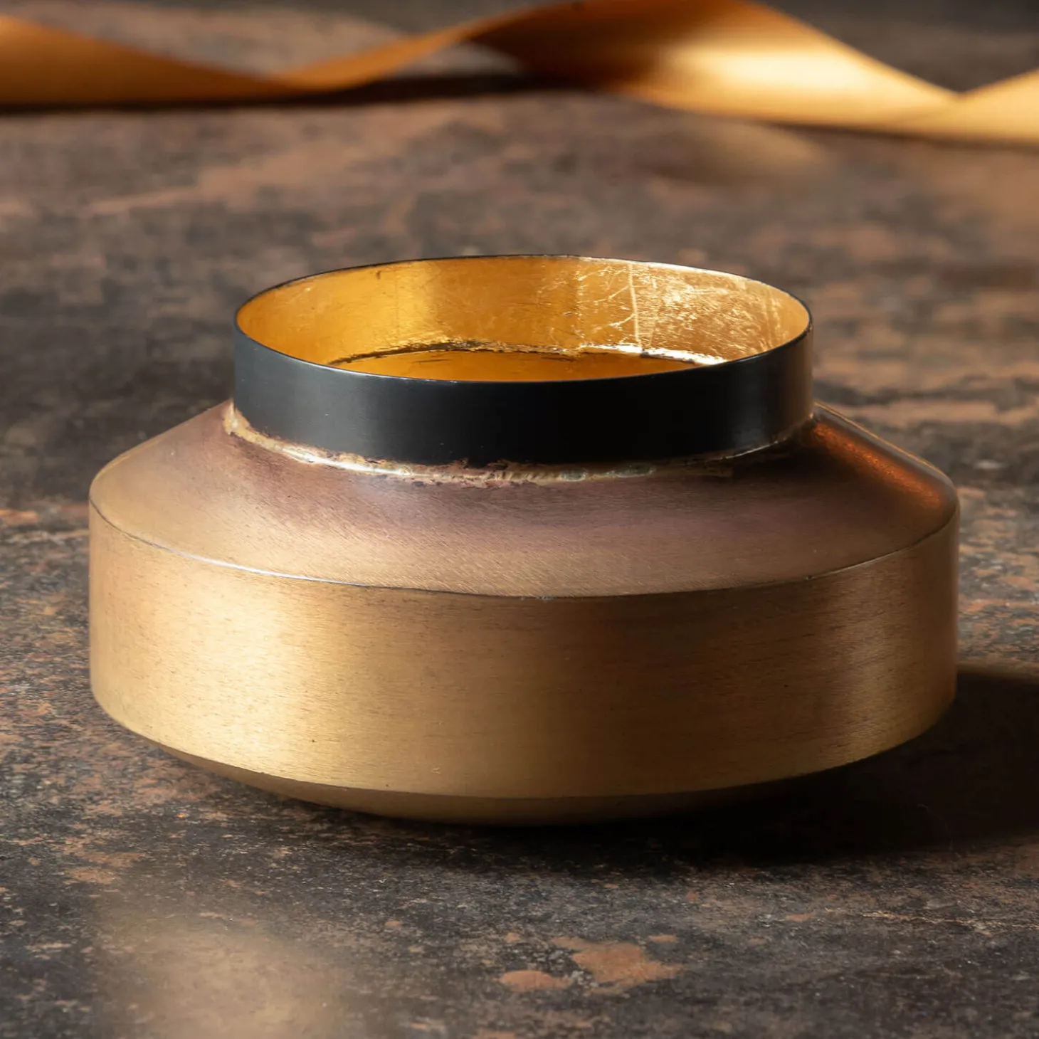 Small Brass and Gold Urn Tea Light Holder