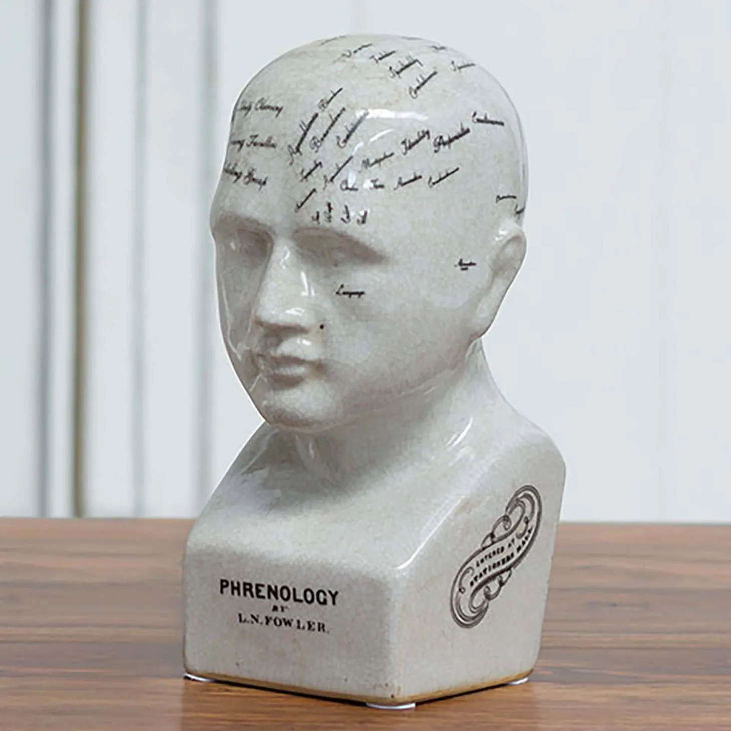 Small Ceramic Phrenology Head