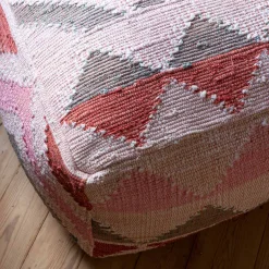 Small Chindi Rag Rug Pouffe