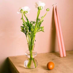 Small Curved Clear Glass Vase