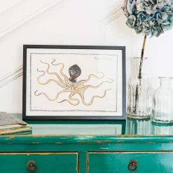 Small Framed Octopus Print
