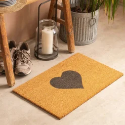 Small Natural Heart Doormat