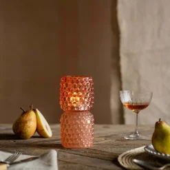 Small Pink Stacked Bubble Tealight Holder