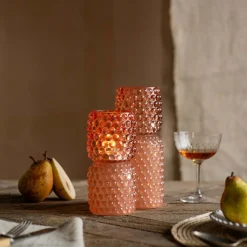 Small Pink Stacked Bubble Tealight Holder