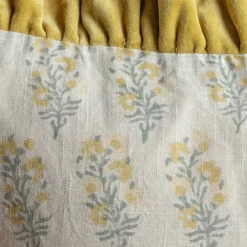 Small Rectangular Velvet Frill Block Printed Cushions