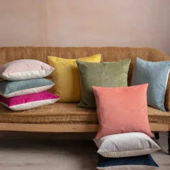 Small Velvet and Linen Backed Cushions