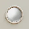 Small White Bamboo Convex Mirror