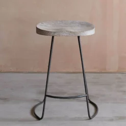 Small Wood And Iron Stool