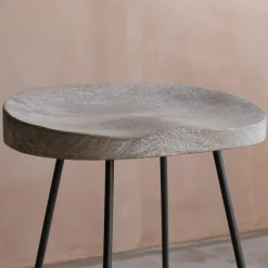 Small Wood And Iron Stool