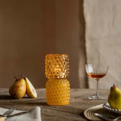 Small Yellow Stacked Bubble Tealight Holder