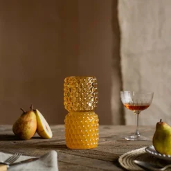 Small Yellow Stacked Bubble Tealight Holder