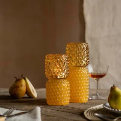 Small Yellow Stacked Bubble Tealight Holder