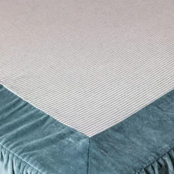 Smoke Blue Velvet Frill Edged Valances